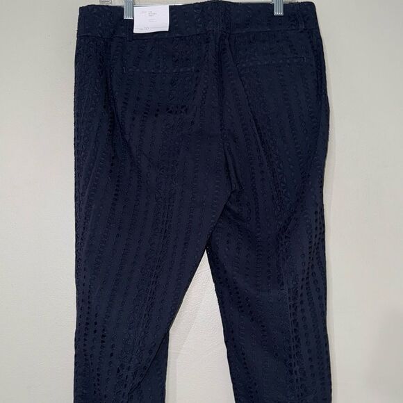 Ann Taylor LOFT Navy Blue Cropped Ankle Pants Sleek Style 10 - Picture 9 of 13